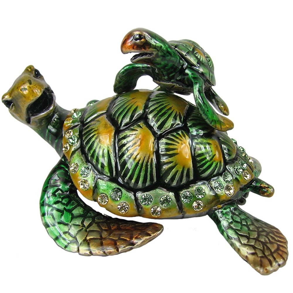 Rucinni Turtles Swarovski Crystal Trinket Box